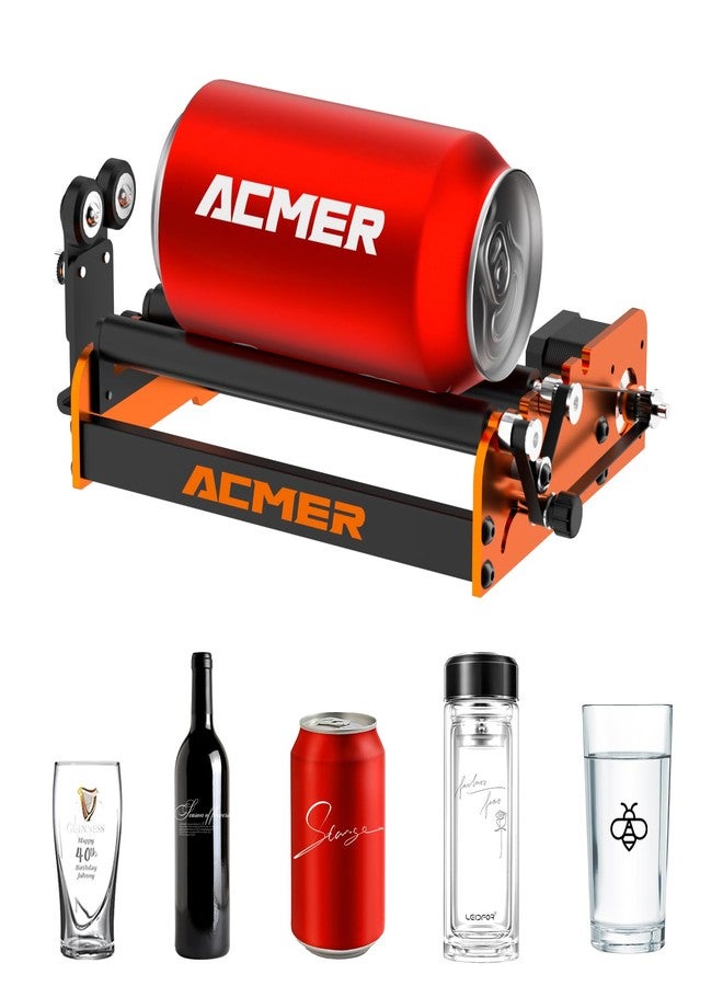 ACMER M2 Laser Rotary Roller, Laser Engraver Y-axis Rotary 360° Roller with 4-138mm Engraving Space for Engraving Cylindrical Objects, Ring, Suitable for ACMER P1, P2 and Most Laser Engrave - Image 1