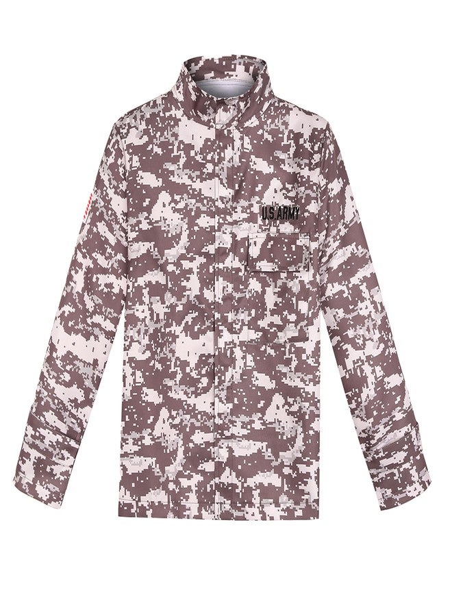 Davsolly Army Costume for Boys Army Halloween Costume for Kids Military Camo Soldier Costume for Soldier Dress Up Halloween - Image 2