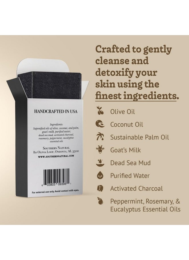 southern natural Southern Natural Activated Charcoal Soap Bar (3 Pack) Face and Body Soap For Sensitive Skin With Dead Sea Mud, Goat Milk & Peppermint Essential Oil  - Image 5
