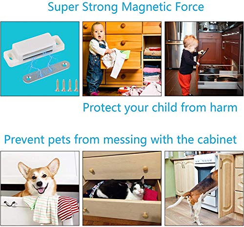 Volo VOLO Polyvinyl Chloride Door CatcherDoor Magnet For Cabinet Cupboard Wardrobe Kitchen Bathroom OfficeDoor Closer MagnetWhitePack Of 5 Pcs  - Image 5