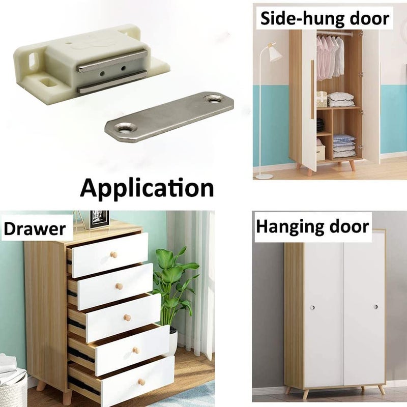 Volo VOLO Polyvinyl Chloride Door CatcherDoor Magnet For Cabinet Cupboard Wardrobe Kitchen Bathroom OfficeDoor Closer MagnetWhitePack Of 5 Pcs  - Image 3
