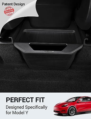 Basenor حاوية قمامة BASENOR 2025 2026 لطراز تسلا Y، منظم مركز المقعد الخلفي مع غطاء مضاد للانزلاق، صندوق تخزين خلفي للقمامة للمقعد الخلفي لطراز Y من 2020-2026 ملحقات إطلاق Juniper - Image 2