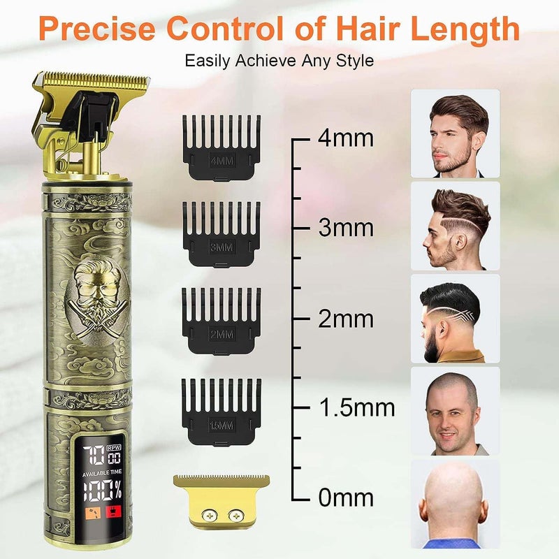 MARK STORE Jiham Electric Beard Trimmer Mens Hair Clippers Cordless with LCD Screen Sharp Titanium Precision T Blade Trimmer for Men Type C Rechargeable Hair Trimmer Clippers for Men Haircut for Families and Bar - Image 4
