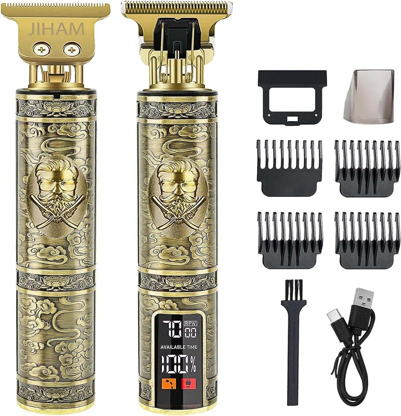 MARK STORE Jiham Electric Beard Trimmer Mens Hair Clippers Cordless with LCD Screen Sharp Titanium Precision T Blade Trimmer for Men Type C Rechargeable Hair Trimmer Clippers for Men Haircut for Families and Bar - Image 1