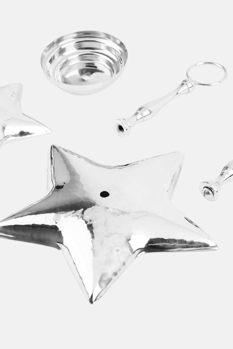 Hoff رف خلفي على شكل نجمة من الفولاذ المقاوم للصدأ، فضي - Image 3