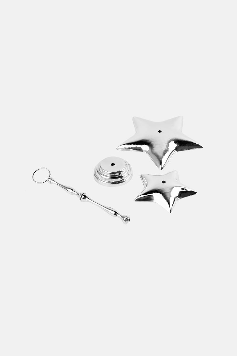 Hoff رف خلفي على شكل نجمة من الفولاذ المقاوم للصدأ، فضي - Image 2