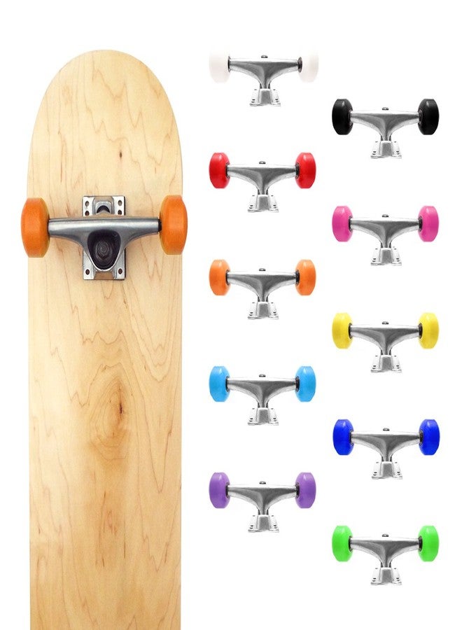 VJ 5.0 Skateboard Trucks (Silver), Skateboard Wheels 52mm, Skateboard Bearings, Skateboard Pads, Skateboard Hardware 1" (52mm Orange) - Image 5