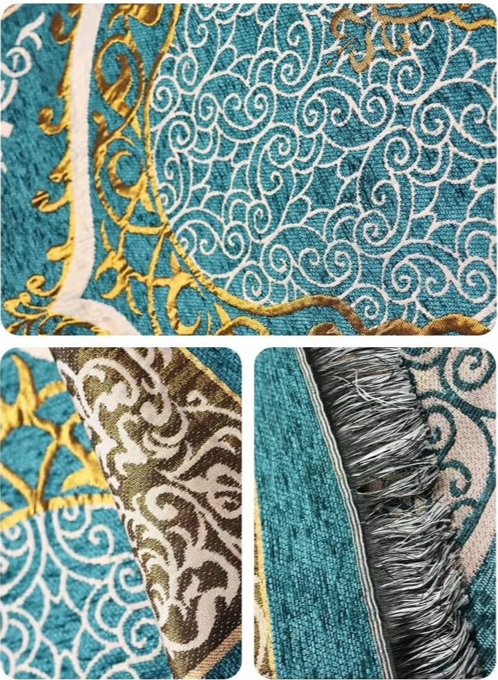 جيوان سجادة صلاة للمسلمين مع مجموعة الخرز ، ومجهزة أنيقة أسطواني هدية مربع جانامز سجادة سوبر لينة وسادة صلاة التفتا ، رمضان هدية روحية إسلامية مثالية للمسجد الإسلامي مع نمط القبة السوداء - Image 4