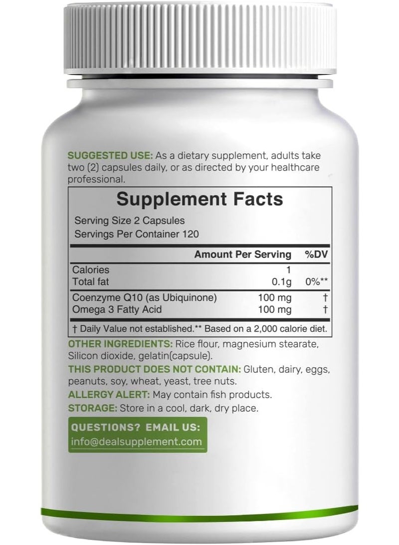 ملحق الصفقة كوك10 100 ملغ مع أوميغا 3 100 ملغ، 240 كبسولة - Image 3