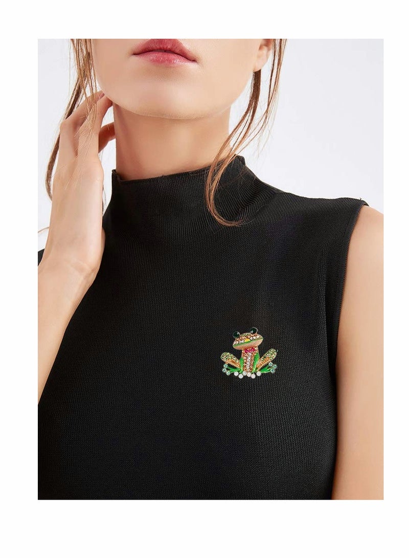 KASTWAVE 7 Pieces Women Brooch Set Crystal Pin Vintage with Dragonfly Butterfly Hummingbird Owl Elephant Peacock Bee Animal and Insect Brooch Pin for Women Girls enamel - Image 2