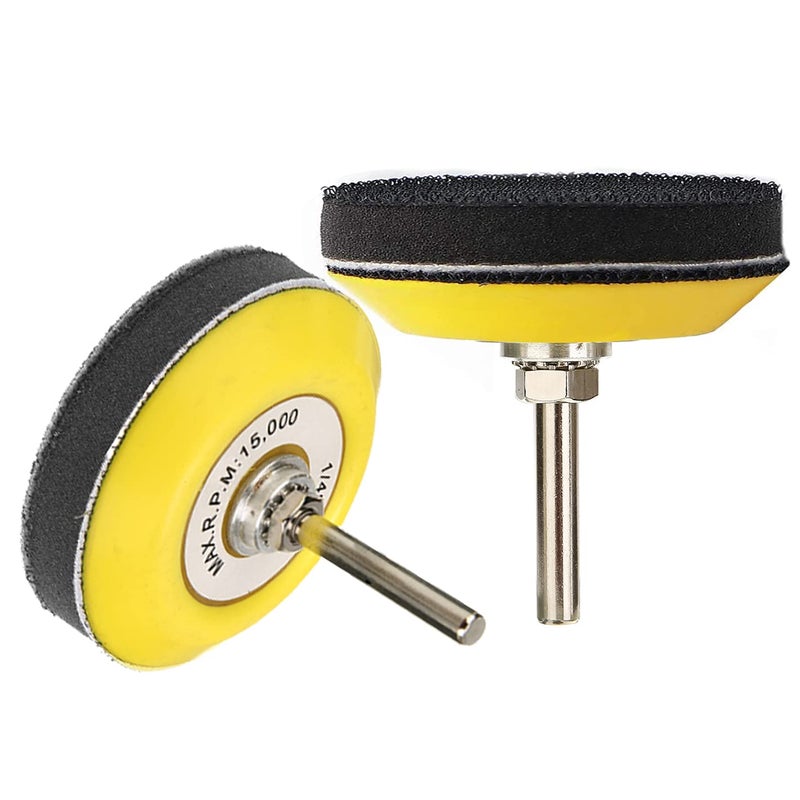 Yakamoz 2 Pack 3-Inch Hook and Loop Sanding Backing Pad with 1/4 Inch Shank and Soft Foam Layer Buffering Pad Polishing Tool Kit for Drill Air Die Grinder Sander Grinding Rotary Tool - Image 1
