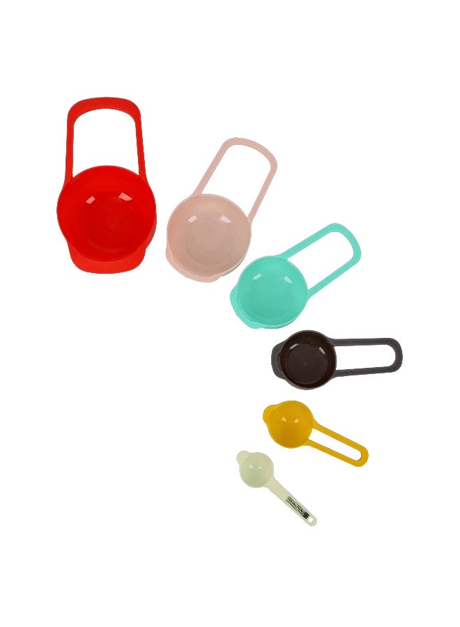 Royalford 6 pcs Measuring Spoon Set, Premium Quality Plastic Measuring Set Perfect for All Kitchen, Baking and Cooking Needs| Easy to Store and Stackable Design| Multi-Color | RF10556 - Image 2