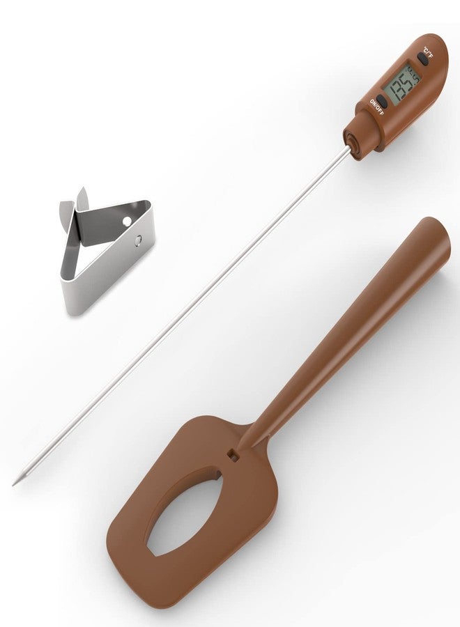 Efeng Candy Spatula with Thermometer Built in and Pot Clip - Fast Instant Read Digital Spatula Thermometer for Candy Making,Chocolate,jams,syrups with BPA Free Silicon Spatula - Image 1