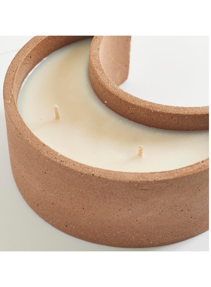 INNARA Vanilla & Oud Scented Brown Moon-Shaped Concrete Base Candle, 400 g - Ramadan Collection, Eco-Friendly, 100% Soy Wax, Paraffin-Free, Clean Burn, Made from Recycled Materials - Image 3