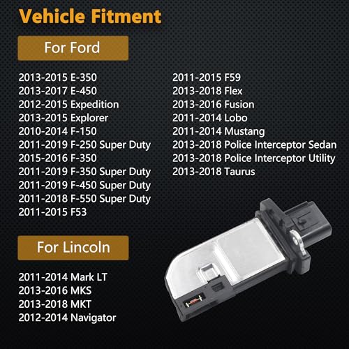 Yezoauto Mass Air Flow Sensor Maf Meter Compatible with Ford E-350 13-15; Expedition 12-14; Fusion 13-16; Mustang 11-14 & Lincoln Mks 13-16; Navigator 12-15 & More Replace OE BR3Z-12B579-A - Image 3
