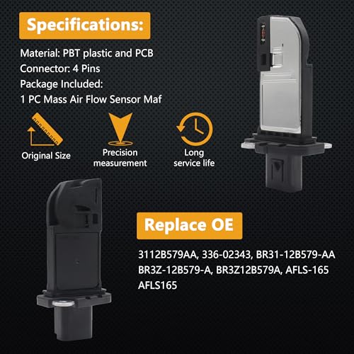 Yezoauto Mass Air Flow Sensor Maf Meter Compatible with Ford E-350 13-15; Expedition 12-14; Fusion 13-16; Mustang 11-14 & Lincoln Mks 13-16; Navigator 12-15 & More Replace OE BR3Z-12B579-A - Image 5