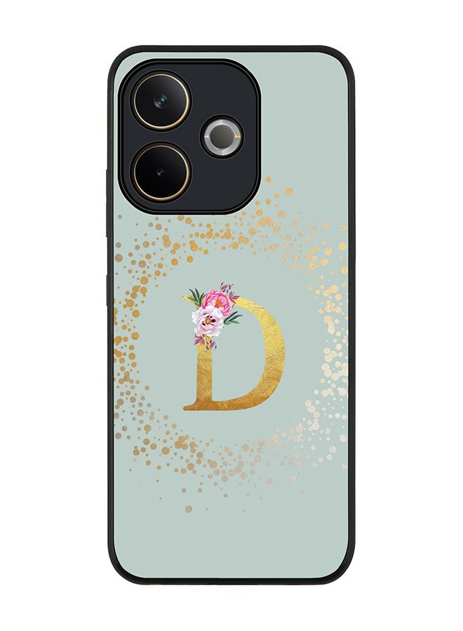 Stylizedd For Oppo A5 Pro 5G / A5 Pro 4G / 5G Case,Slim fit Camera Protection, Shockproof Thin Phone cover  - Custom Monogram Floral - D  (Light Grey ) - Image 1