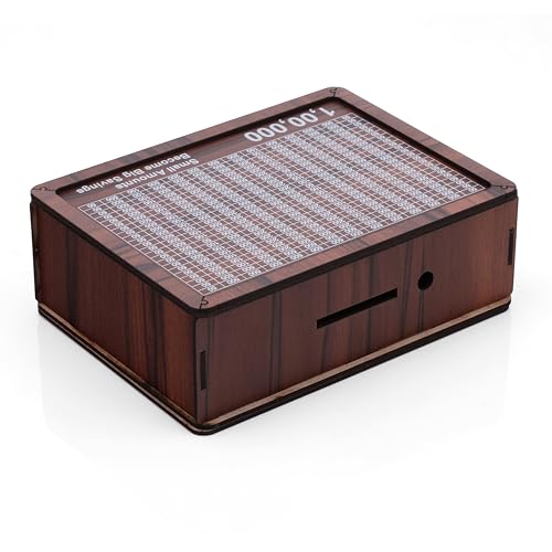 BB BACKBENCHERS Wooden Money Box with Savings Tracker | 1 Lakh Goal Piggy Bank for Kids & Adults | Cash Collection Bank with Savings Chart | 100000 Gullak for Financial Savings Habit (Money-Box-3) - Image 2