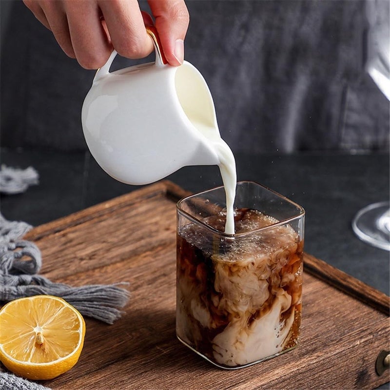 Gravy saucer Creative Coffee Milk Jug With Gold Rim Handle Home Ceramic Boat Sauce Pot Boats(Large) - Image 4