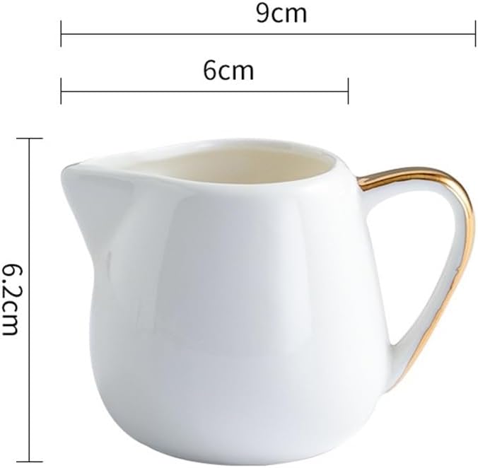 Gravy saucer Creative Coffee Milk Jug With Gold Rim Handle Home Ceramic Boat Sauce Pot Boats(Large) - Image 2