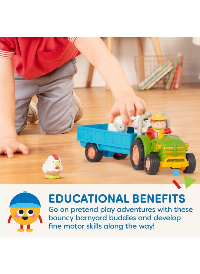 BATTAT - - Farm Toys For Toddlers, Kids - Lights & Sounds Toy Tractor - 7Pc Pretend Play Set - Tractor, Trailer, Farm Animals - 18 Months + - Farming Fun Tractor - Image 1