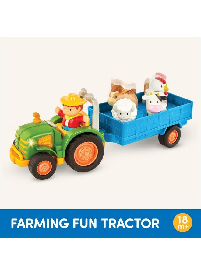 BATTAT - - Farm Toys For Toddlers, Kids - Lights & Sounds Toy Tractor - 7Pc Pretend Play Set - Tractor, Trailer, Farm Animals - 18 Months + - Farming Fun Tractor - Image 1