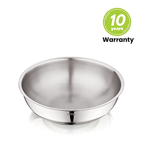Allo Triply Stainless Steel Tasla |Ideal Tasla for Curry/Stir-Fry/Deep-Fry/DryVeg/Saut Induction Friendly, Heavy Base Kadhai Naturally Non-Stick | 10 Years Warranty 22cm, 2 litres - Image 5