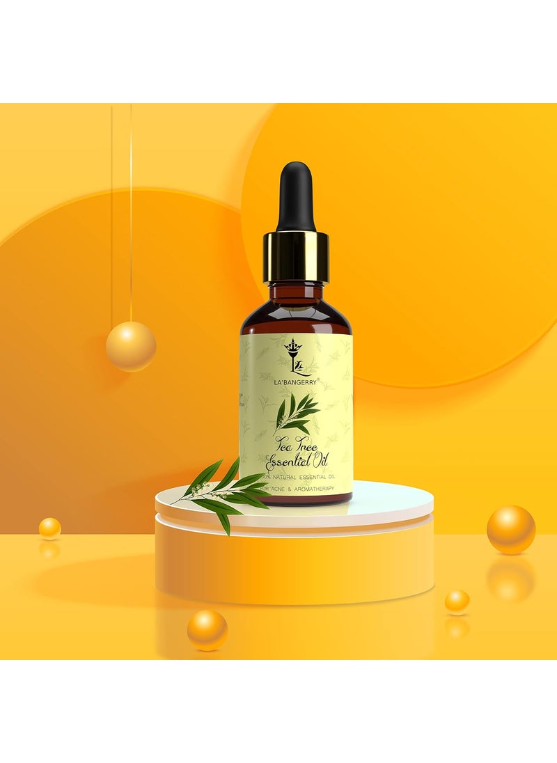 LA'BANGERRY LABANGERRY Tea Tree Bergamot Essential Oil Combo for Home Fragrance Aromatherapy Skin Hair Diffuser Candle Making Massage Oil with Dropper for Relaxation and Soothe Muscles Each 30 ml Pack Of 2  - Image 3