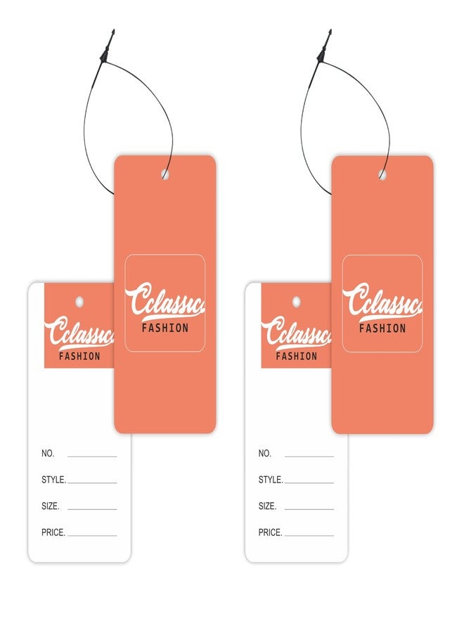 DEEPTAGS Price Tags for Clothes with Black Loop Pins for Clothes Apparels Shoes Purse, Orange - Pack of 200 - Image 1