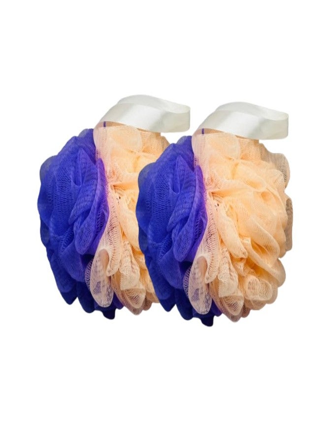 RAPIDO Dual-Colour Bath Loofah | Bath Loofah Sponge Scrubber | Premium Mesh Sponge Set (Blue, Pack of 2) - Image 1