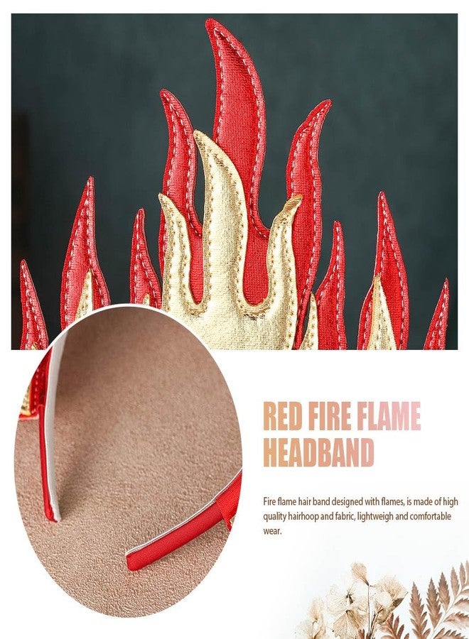 CAKURE Flame Headband Red Fire Flame Headbands Goddess Headpiece Festival Costume Hair Accessories for Women and Girls - Image 4