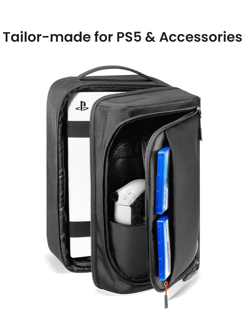 Tomtoc Travel Backpack for PS5/ PS5 Pro Console, Accessories, Eco-Friendly Protective Carrying Case Storage Bag Compatible with Sony PlayStation 5 Console, Headset, 2 Game Discs, PS5 Controller, Charging Station  - Image 3
