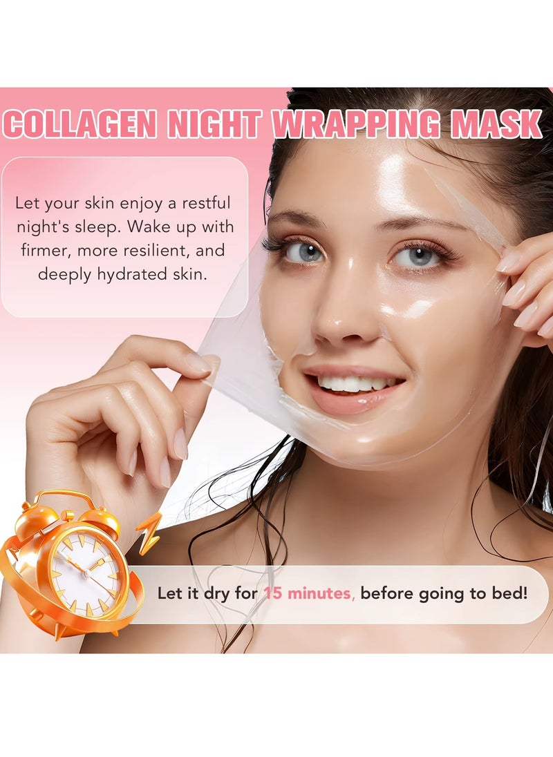 IKZEE - Collagen Night Wrapping Mask 75ml Collagen Sleeping Mask Collagen Facial Mask for Elasticity and Hydration Moisturizing Deep Overnight Wrapping Collagen Peel Off Facial Mask for Skin Care - Image 1