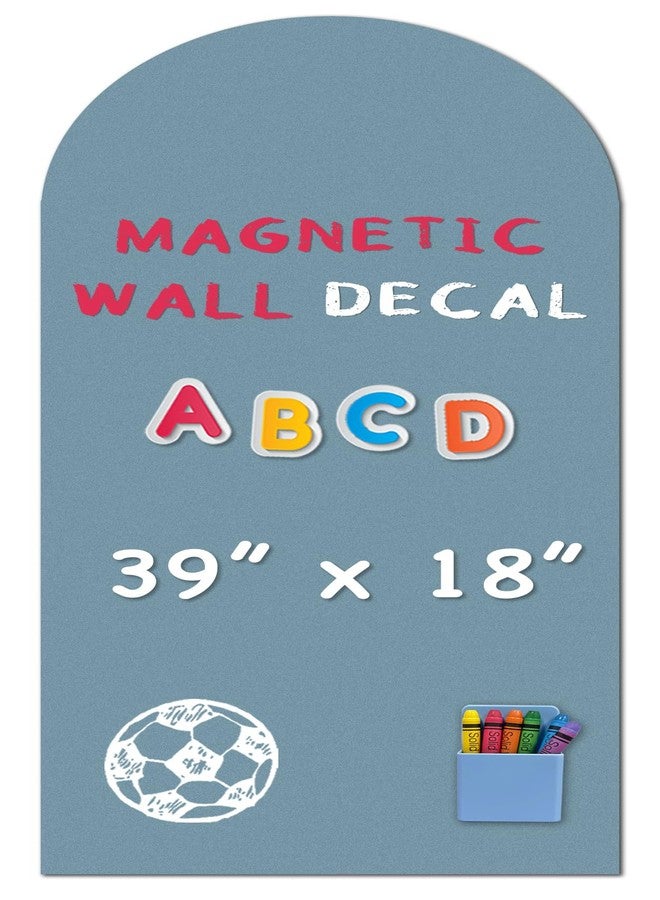 YOUNGJQ Magnetic Arch Wall Decal, Magnetic Chalkboard for Wall 39" x 18" Adhesive Backing Wallpaper for Playroom Home(Celadon) - Image 1