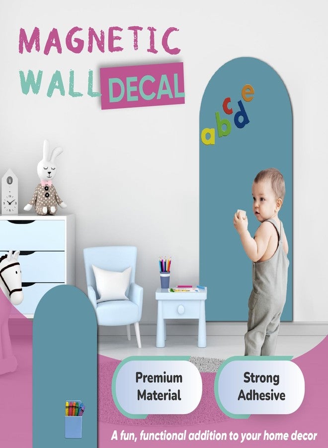 YOUNGJQ Magnetic Arch Wall Decal, Magnetic Chalkboard for Wall 39" x 18" Adhesive Backing Wallpaper for Playroom Home(Celadon) - Image 4