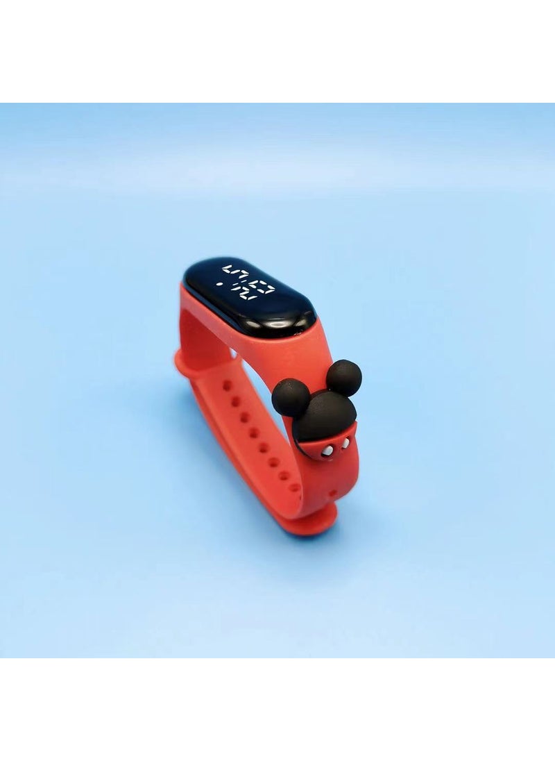 Generic - Crayon Shin-chan LED Waterproof Kids Watch Mickey-Red - Image 1