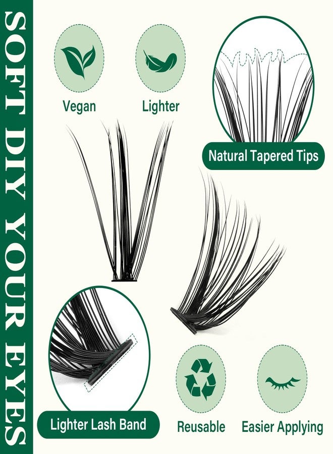 KEYYOU DIY Lash Extension Kit KEYYOU 300Pcs Individual Eyelash Extension Kit 30D40DD 0.07D Curl 9-18MIX Lash Clusters Kit with Lash Glue Remover Applicator Easy to Use(Kit-30D40D-D-9-18MIX) - Image 3