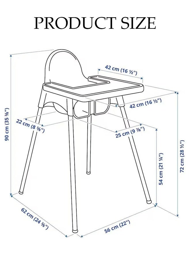 DUNISO كرسي طعام للأطفال والرضع، كرسي عالي للأطفال، كرسي عالي محمول مع دواسة قابلة للإزالة، خفيف الوزن، غير قابل للانزلاق، من 6 أشهر إلى 5 سنوات، أبيض - Image 2