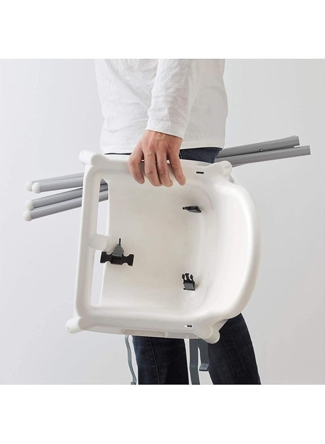 DUNISO كرسي طعام للأطفال والرضع، كرسي عالي للأطفال، كرسي عالي محمول مع دواسة قابلة للإزالة، خفيف الوزن، غير قابل للانزلاق، من 6 أشهر إلى 5 سنوات، أبيض - Image 5