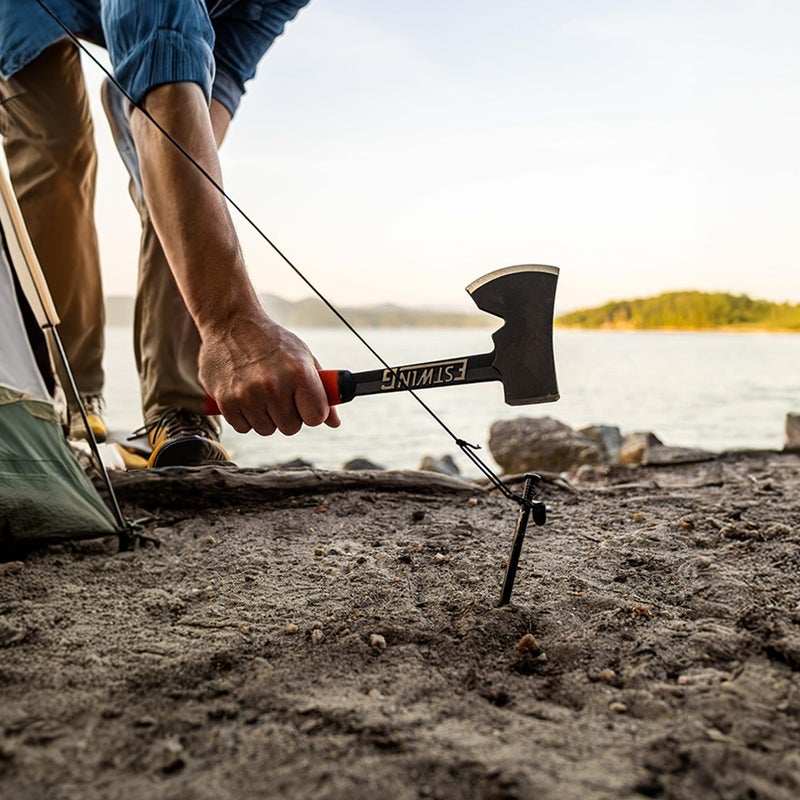 ESTWING Camper's Axe - 14" USA Made Blue Hatchet with Tent Stake Puller & Shock Reduction Grip - E6-25A - Image 5