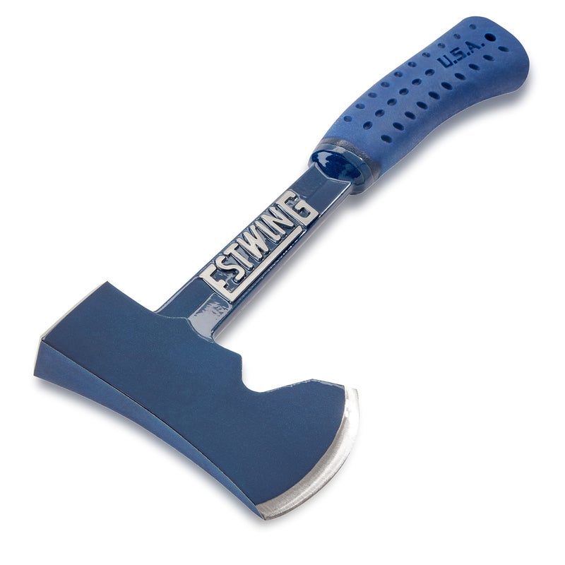 ESTWING Camper's Axe - 14" USA Made Blue Hatchet with Tent Stake Puller & Shock Reduction Grip - E6-25A - Image 2