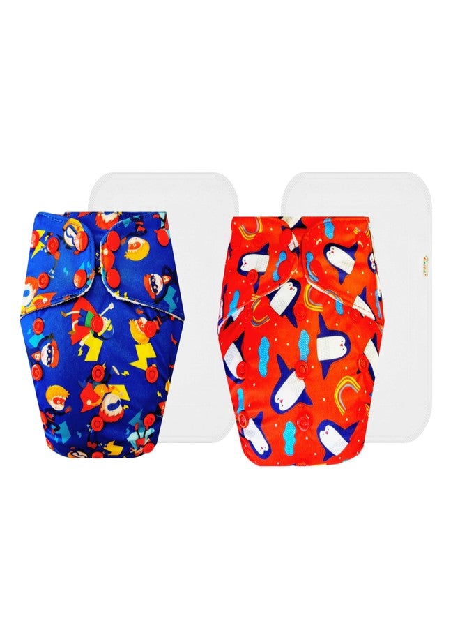 Dumbledo Premium Cloth Diaper with Cotton Insert (Pack of 2) | Snug Fit | Reusable & Washable | Easy to Clean | Ideal for Toddlers | 3 Months - 3 Years | Unisex Baby - Image 1