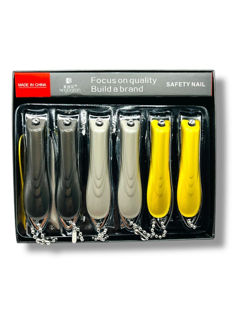 MARIO DRAFTS Safety Nail Clippers Set, 12-Pack, Multi-Colour Collection with Chain - Image 1