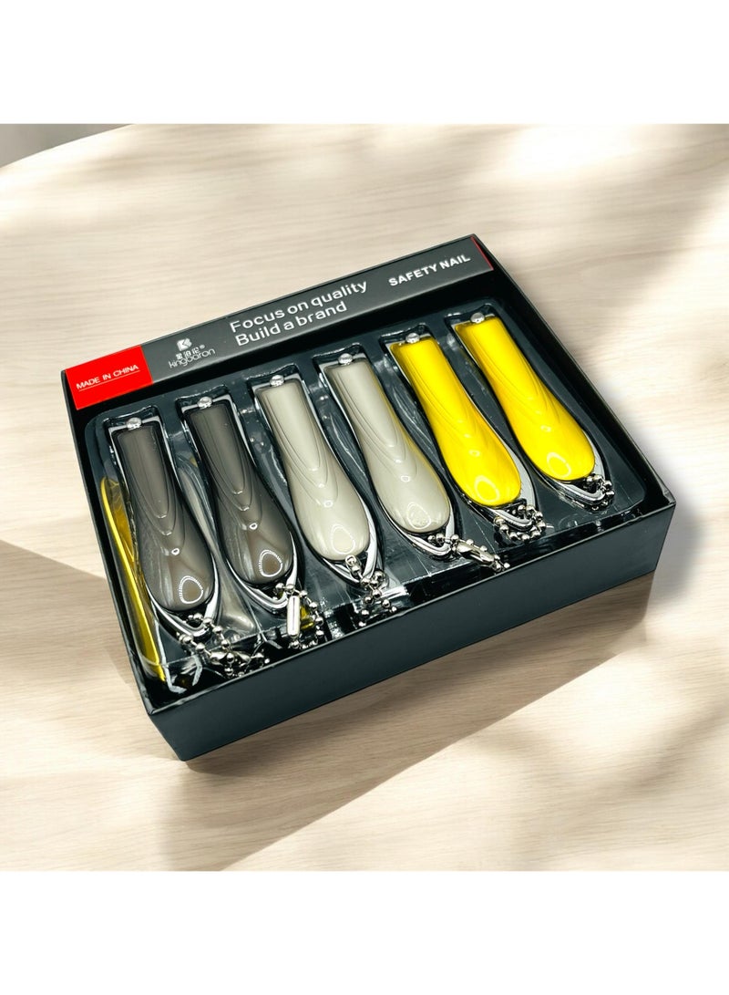MARIO DRAFTS Safety Nail Clippers Set, 12-Pack, Multi-Colour Collection with Chain - Image 2