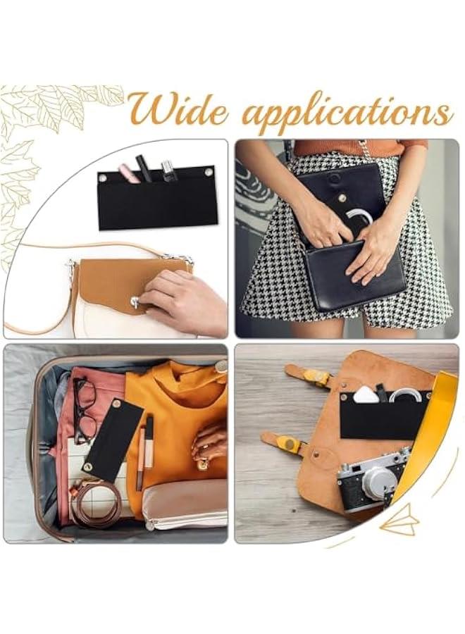 3Pcs Black Purse Felt Insert Organizer Wool Tote Bag Organizer with Eyelet Bag Classic Inner Pocket Storage Multipurpose Handbag for Pochette Envelope Bag Travel Cosmetic Bag 9.8x4.92Inch - Image 5