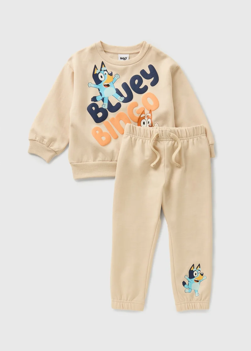 Matalan Bluey Boys Beige Bingo Sweatshirt & Jogging Bottoms Set