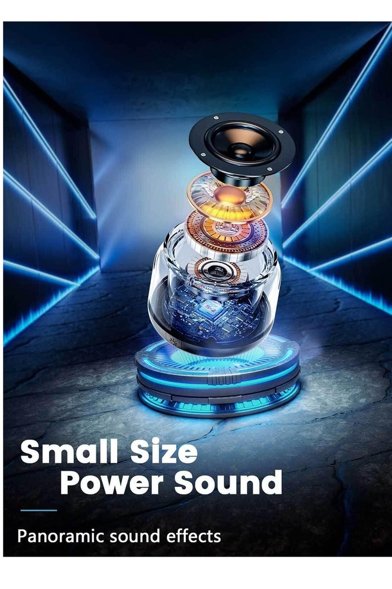 DPTER Mini Bluetooth Speaker with Color Changing Light, Bluetooth 5.0 Portable Speaker, Waterproof, TWS Stereo Pairing, Black  - Image 2
