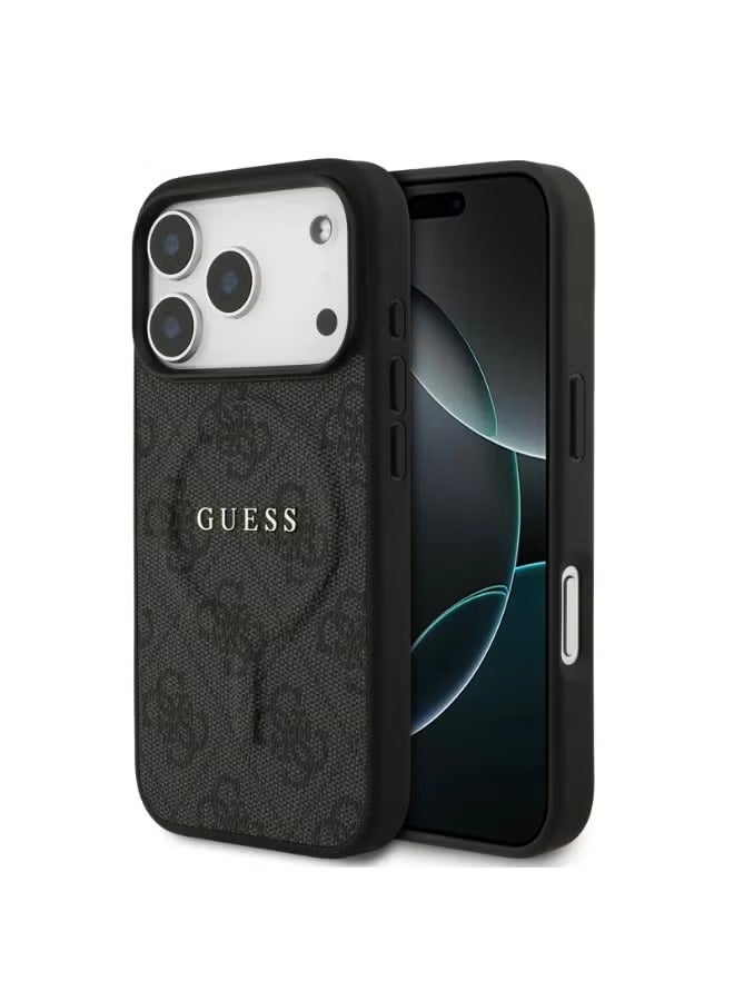 GUESS iPhone 17 Pro Max Guess MagSafe PU Leather Case With Classic Logo -BLACK - Image 1