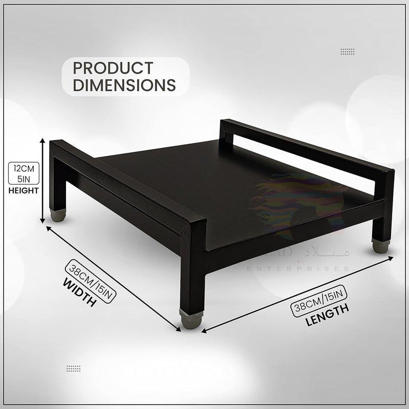 Milad Iron Table Top Induction Stand With Adjustable Height(38 L x 38 W x12 H CM's ,BLACK) - Image 4