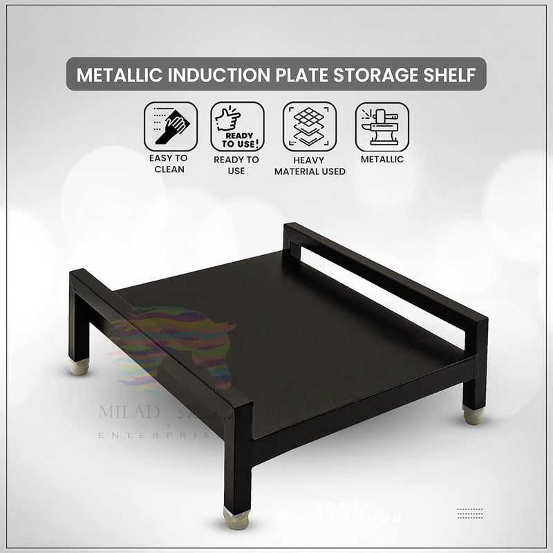 Milad Iron Table Top Induction Stand With Adjustable Height(38 L x 38 W x12 H CM's ,BLACK) - Image 3